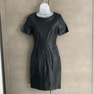 Olivaceous Faux Leather short sleeve sheath dress. Size S